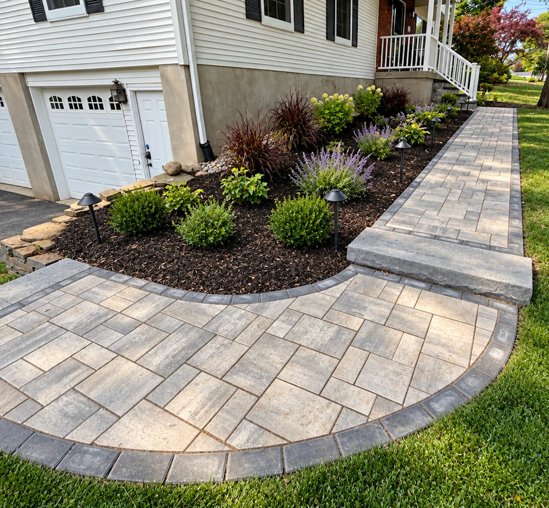 Gallery photos for Front Walkway Hardscaping and Landscaping That Actually Makes a Statement: Image #1
