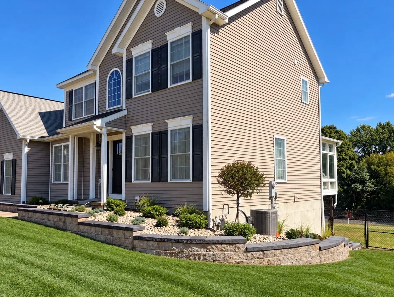 Front Curb Appeal Completely Refreshed With Landscaping and Hardscaping image