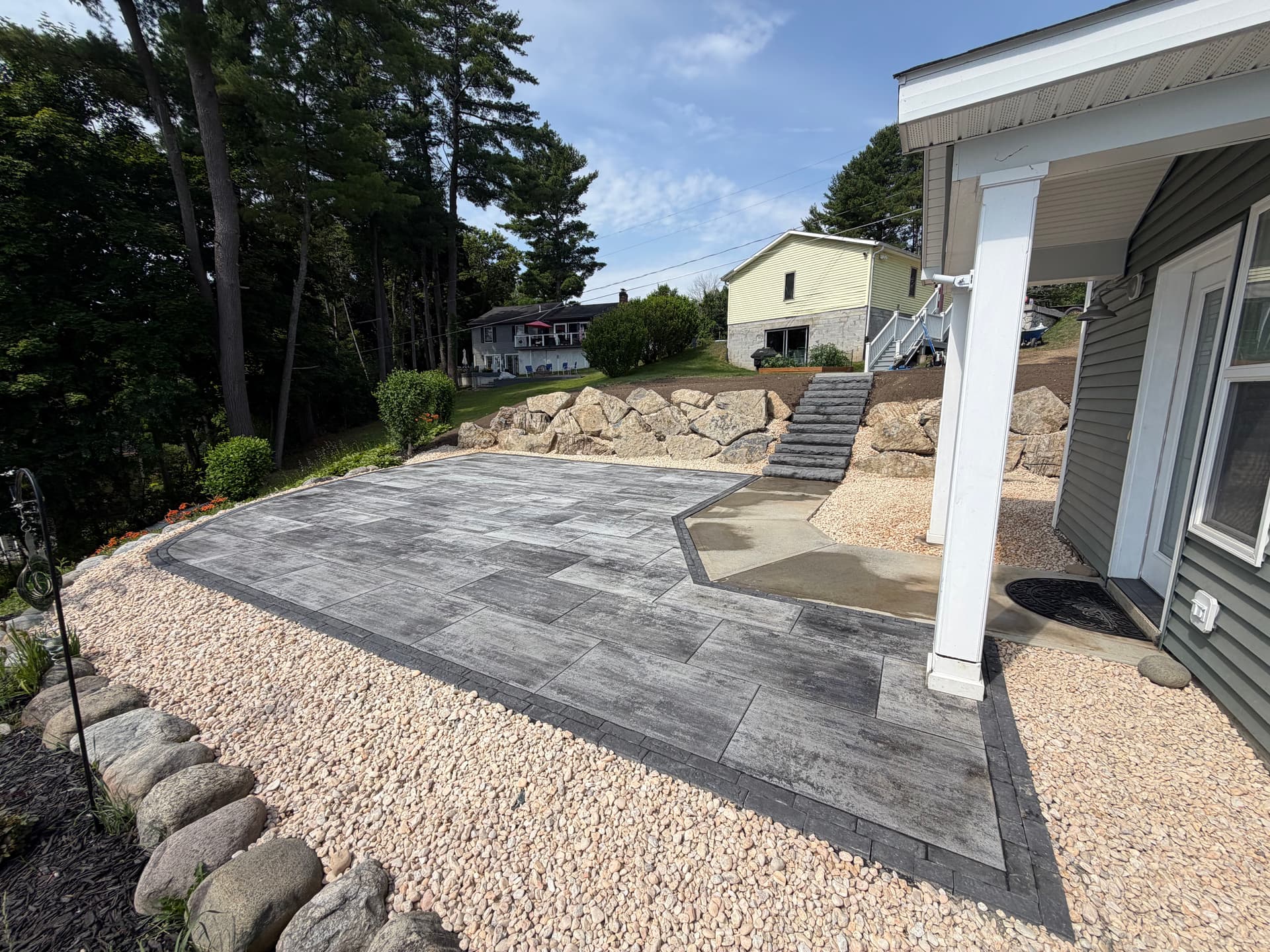 Gallery photos for Cambridge Paver Patio and Boulder Wall on Saratoga Lake: Image #2